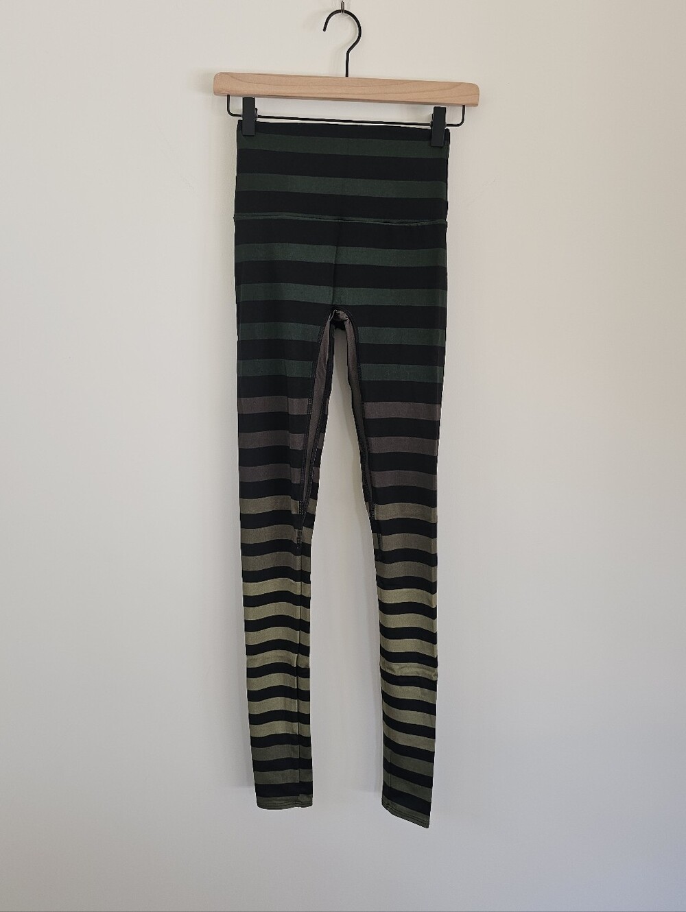 K-Deer Striped Black and Green Leggings